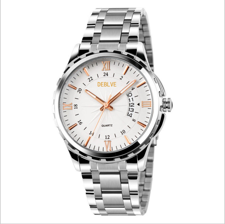 Stainless Steel Luxurious Watch - Men High - Grade Quartz and Waterproof